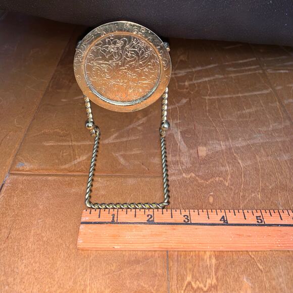 Tea Cup & and Saucer Stand Display Brass Etched Base Teacup - Picture 10 of 10